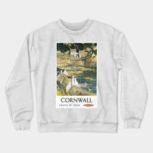 Cornwall - BR, WR - Vintage Railway Travel Poster - 1958 Crewneck Sweatshirt